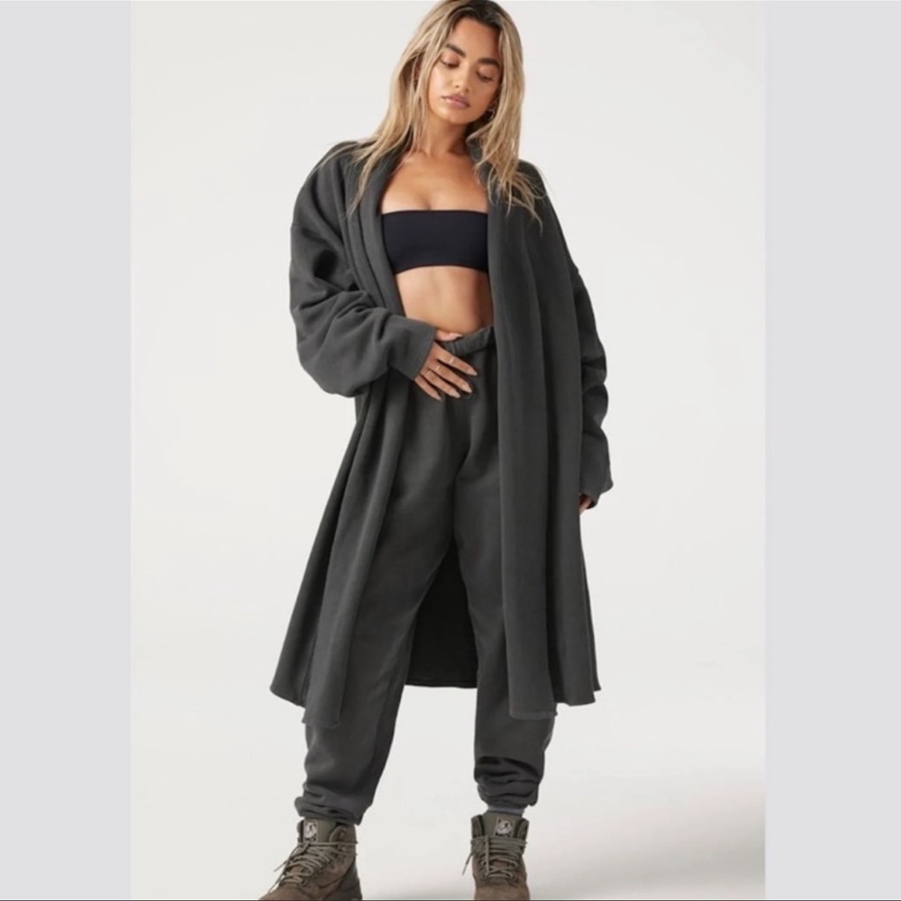 Joah Brown Oversized Cardigan Washed Black French Terry